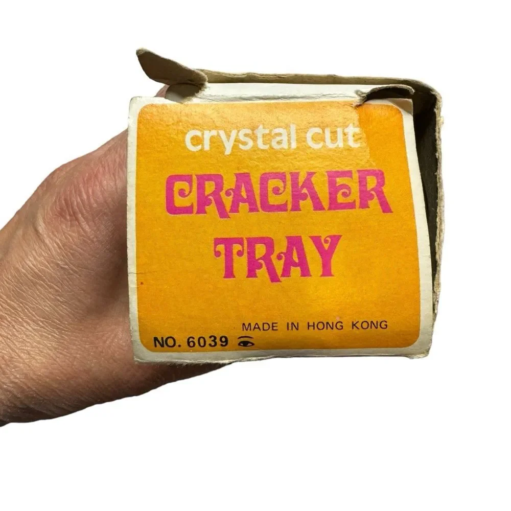 Vintage Lucite Cracker Tray Charcuterie Board Cheese Crackers In Original Box